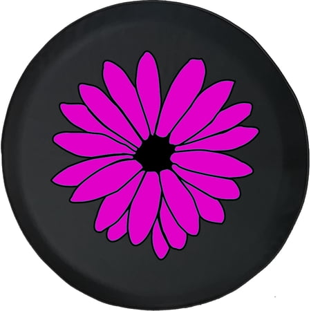 Black Tire Covers - Tire Accessories for Campers, SUVs, Trailers, Trucks, RVs and More | Violet Pretty Flower Black 28 Inch