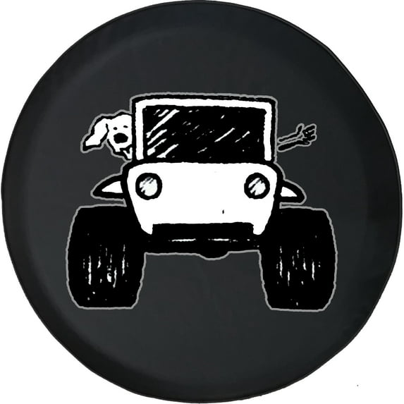 Black Tire Covers - Tire Accessories for Campers, SUVs, Trailers, Trucks, RVs and More | Waving Dog Black 30 Inch
