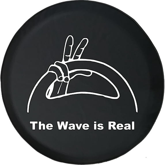 Black Tire Covers - Tire Accessories for Campers, SUVs, Trailers, Trucks, RVs and More | Waving is Real Black 32 Inch