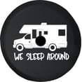 thumbnail image 1 of Black Tire Covers - Tire Accessories for Campers, SUVs, Trailers, Trucks, RVs and More | We Sleep Around RV Black 32 Inch With Backup Camera Hole, 1 of 3