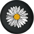 thumbnail image 1 of Black Tire Covers - Tire Accessories for Campers, SUVs, Trailers, Trucks, RVs and More | White Pretty Flower Black 28 Inch, 1 of 3
