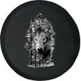 thumbnail image 1 of Black Tire Covers - Tire Accessories for Campers, SUVs, Trailers, Trucks, RVs and More | Wolf in The Forest Tattoo Style Black 33 Inch, 1 of 3
