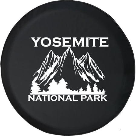 Black Tire Covers - Tire Accessories for Campers, SUVs, Trailers, Trucks, RVs and More | Yosemite National Park California Black 30 Inch