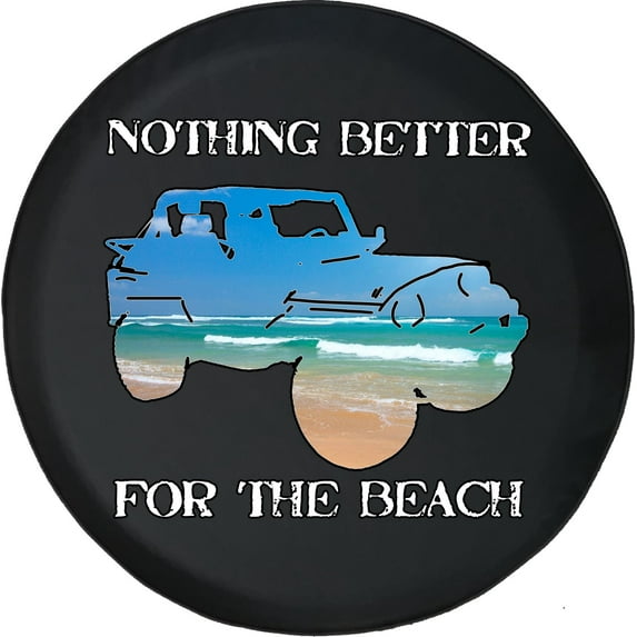 Black Tire Covers - Tire Accessories for Campers, SUVs, Trailers, Trucks, RVs and More | for The Beach Black 30 Inch