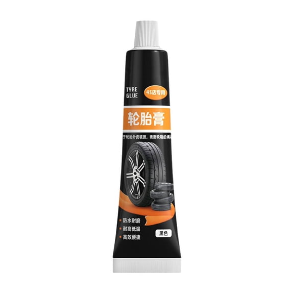Black Tire Sealant and Rubber Glue - Quick Fix Adhesive Solution for Car Puncture and Tyre Repair