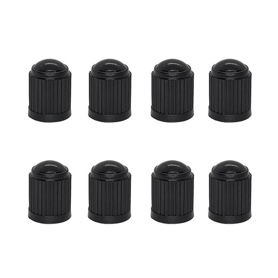 Black Tire Valve Stem Caps Tight Seal for Car Van SUV Bike Bicycle Motorcycle Truck, A Pack of 8