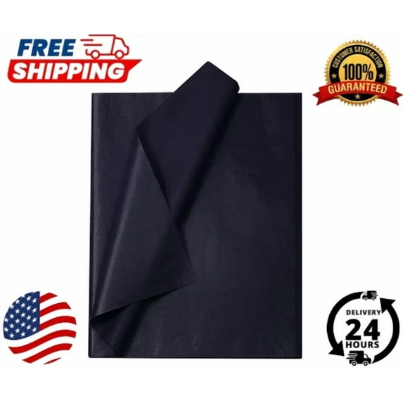 Black Tissue Paper For Packaging 105 Sheets Gift Wrapping Craft Papers Bulk New