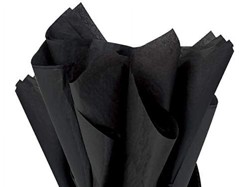 Black Tissue Paper Squares, Bulk 24 Sheets, Premium Gift Wrap and Art