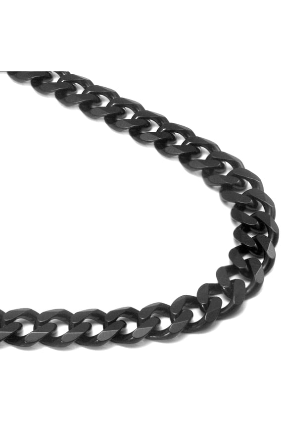 Black Titanium 10MM Curb Link Necklace Chain 20"