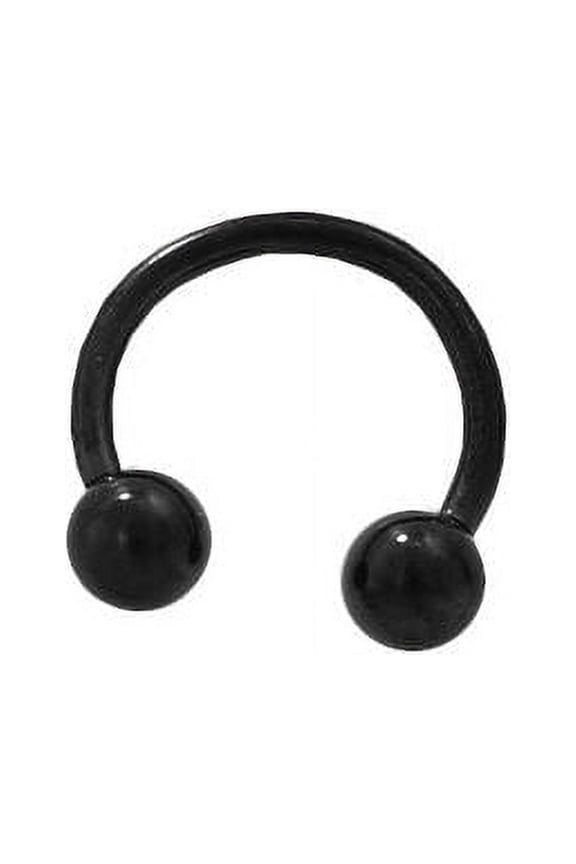 Black Titanium 14G Horse Shoe Ring