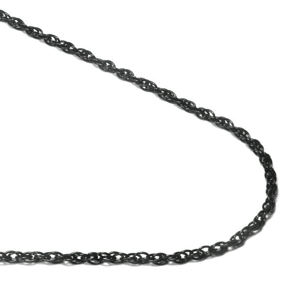 Black Titanium 2.5MM Rope Link Necklace Chain 34"