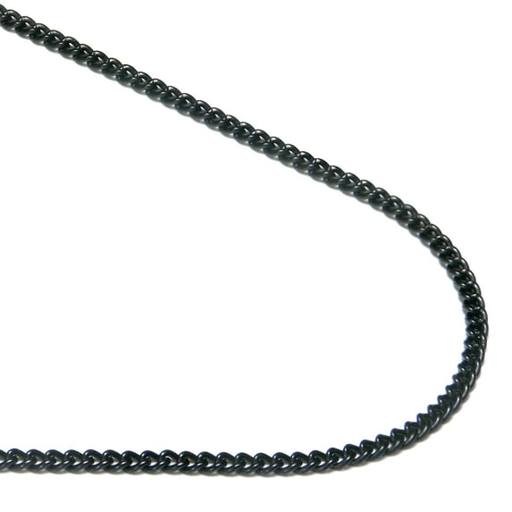 Black Titanium 2MM Curb Link Necklace Chain 22"