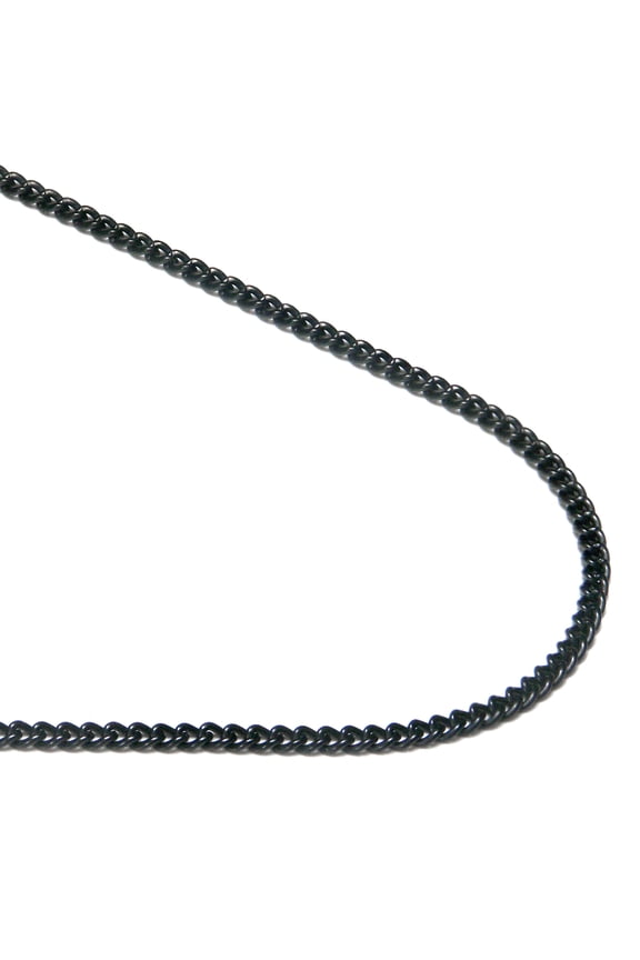 Black Titanium 2MM Curb Link Necklace Chain 28"