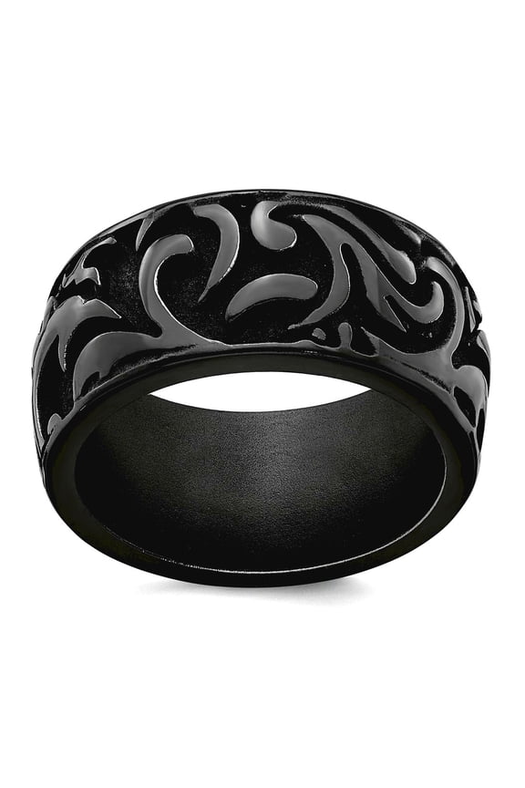 Black Titanium Casted 11mm Band Size 10 Ring for Women and Men - 9.2 Grams