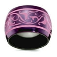 thumbnail image 1 of Black Titanium Polished Anodized Pink Domed 16mm Band Size 5.5 Ring for Women and Men - 11.9 Grams, 1 of 2