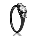 thumbnail image 1 of Black Titanium Ring,Solitaire Wedding Ring,Engagement Ring,Anniversary Ring,CZ Wedding Ring,Ladies Ring, 1 of 4