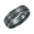 thumbnail image 1 of Black Titanium Size 8.5 7mm Polished Grooved Band Ring, 1 of 2