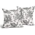 thumbnail image 1 of Black Toile Pillow Covers 20x20 Inch Set of 2 Black and White French Country Cotton Linen Decorative Throw Pillow Case English Cottage Vintage Cushion Cover for Bedroom Sofa Living Room Home Decor, 1 of 7
