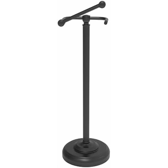 Black Toilet Paper Holder Stand, Matte Black Toilet Paper Holder Free Standing, Post Pivoting Design & Stable Weighted Base SUS304 Stainless Steel for Bathroom(Mega Roll)
