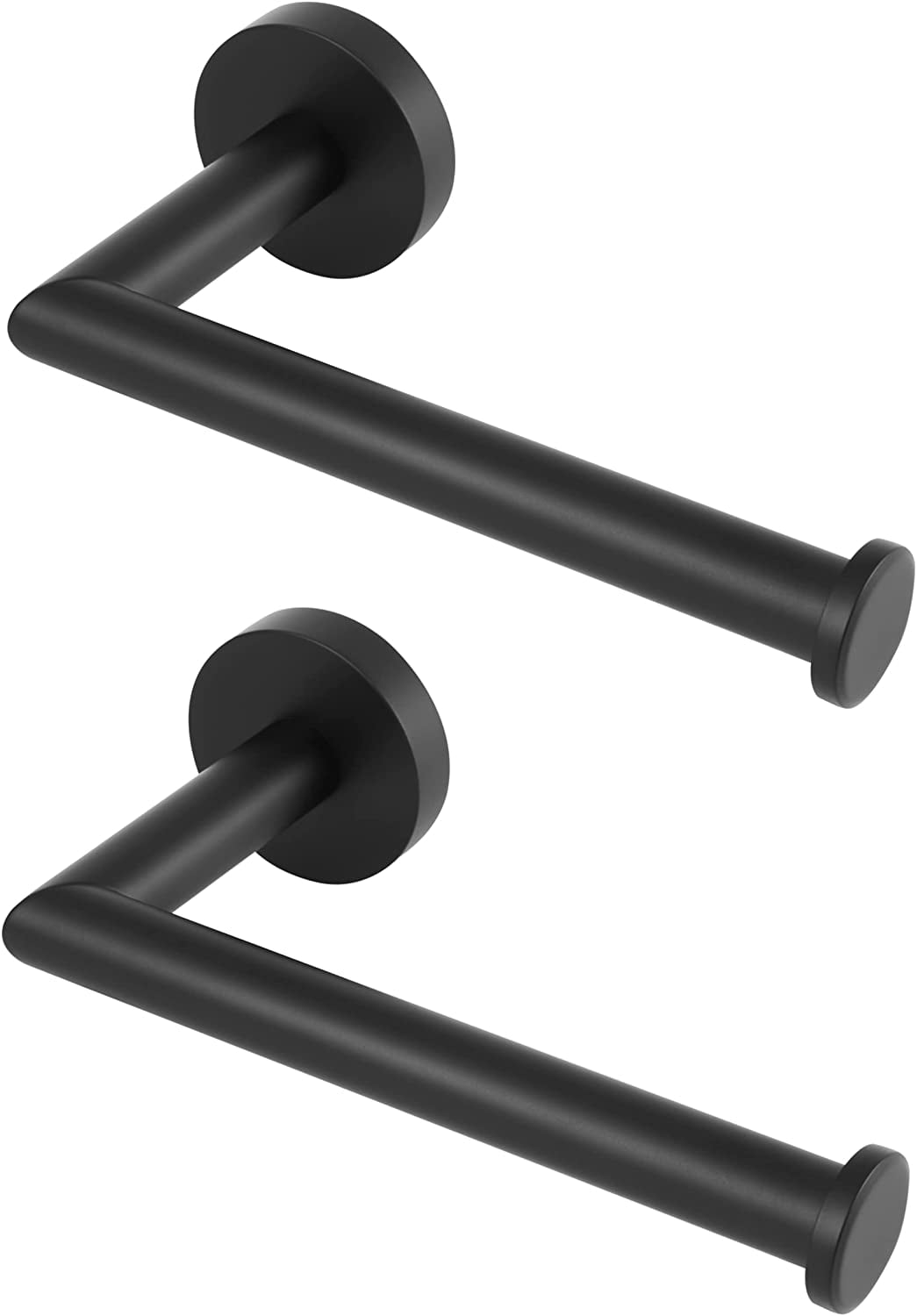 Black Toilet Paper Holder Wall Mount SUS 304 Stainless Steel Matte Black Toilet Roll Holder Waterproof Rotateproof Toilet Tissue Holder for Bathroom - 2 Pack