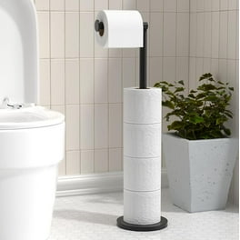 Toilet Paper Holder Stand, Storage Cabinet Beside Toilet for Small Space  Bathroom with Toilet Roll Holder, White by AOJEZOR