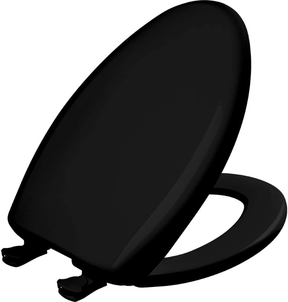 Black Toilet Seat, Slow Close, Non Slip Easy Clean Plastic Seat