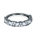 thumbnail image 1 of Black Tone, Simulated Cubic Zirconia Size-5 Art Deco Eternity Band Marquise Wedding Band Engagement Ring 925 Sterling Silver, 1 of 7