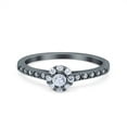 thumbnail image 1 of Black Tone, Simulated Cubic Zirconia Size-6 Art Deco Band Wedding Ring 925 Sterling Silver, 1 of 7