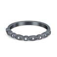 thumbnail image 1 of Black Tone, Simulated Cubic Zirconia Size-6 Half Eternity Wedding Band Ring Marquise CZ 925 Sterling Silver, 1 of 7