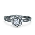 thumbnail image 1 of Black Tone, Simulated Cubic Zirconia Size-7 Art Deco Wedding Band Engagement Ring 925 Sterling Silver, 1 of 7