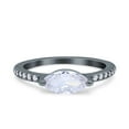 thumbnail image 1 of Black Tone, Simulated Cubic Zirconia Size-8 Art Deco Wedding Bridal Ring Marquise 925 Sterling Silver, 1 of 7