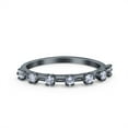 thumbnail image 1 of Black Tone, Simulated Cubic Zirconia Size-8 Half Eternity Ring Wedding Engagement Band 925 Sterling Silver, 1 of 7
