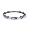 thumbnail image 1 of Black Tone, Simulated Cubic Zirconia Size-9 Half Eternity Marquise Band Wedding Ring 925 Sterling Silver, 1 of 7