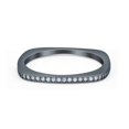 thumbnail image 1 of Black Tone, Simulated Cubic Zirconia Size-9 Square Half Eternity Ring Wedding Engagement Band 925 Sterling Silver, 1 of 7