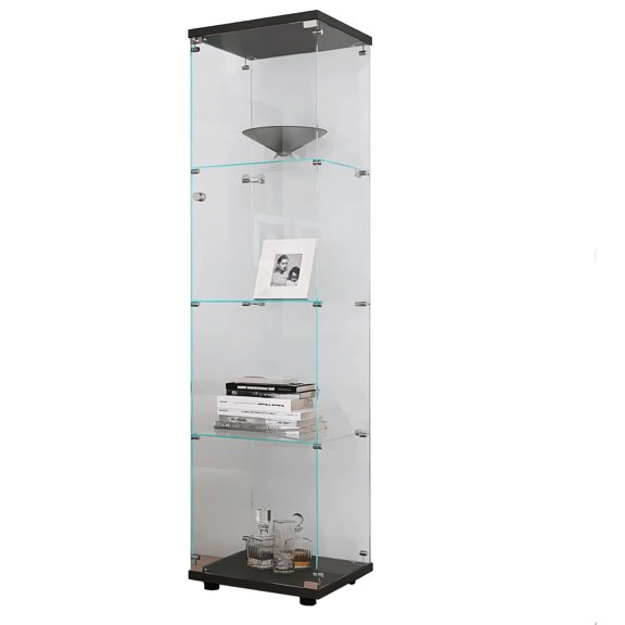 Black Toned Glass - Single-Door Display Usage - Wine Cellar - Showcase Bottles