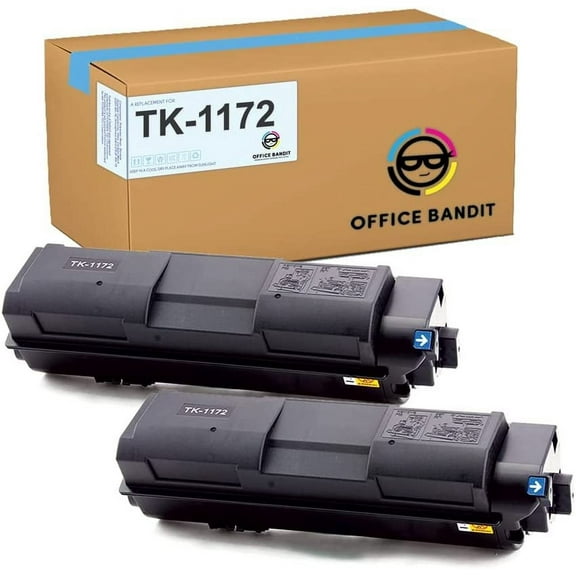 Black Toner Replacement for Kyocera TK-1172, TK1172, M2040dn, M2540d, M2540dw, M2640idw Black, 2 cartridges