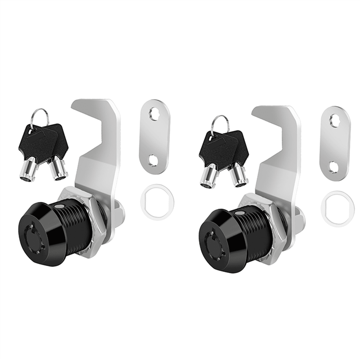 Black Tool Box Lock with Key,Same Key Lock, Hook Cam, Tubular