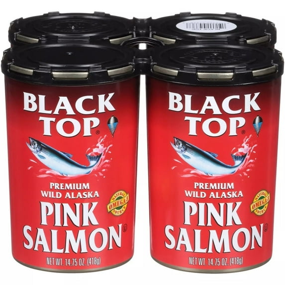 Black Top Premium Wild Alaska Pink Salmon 14.75 Ounce (Pack of 4)