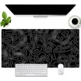 thumbnail image 1 of Black Topographic Map Mouse pad Extended Large Desk Mat, XXL Gaming Mouse Pad Desk Pad,31.5x15.7inch Long Computer Keyboard Mouse Mat Mousepad with Stitched Edge for Home Office Work, 1 of 6