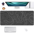 thumbnail image 1 of Black Topographic Mouse Pad,Gaming Desk Pad with Stitched Edges Non-Slip Rubber Base Extended XL Mousepad Big Desk Mat for Office Home Work(31.5x11.8 Inch), 1 of 5