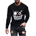 Black Tops for Man Fall Summer Crew Neck Spandex Skull Print Loose Fit ...