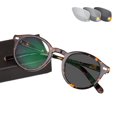 thumbnail image 1 of Black Tortoiseshell Photochromic Gray Vintage Bifocal Reading Glasses Classic Round Sunglasses Presbyopic Eyeglasses Acetate Readers for Men and Women UV, 1 of 6