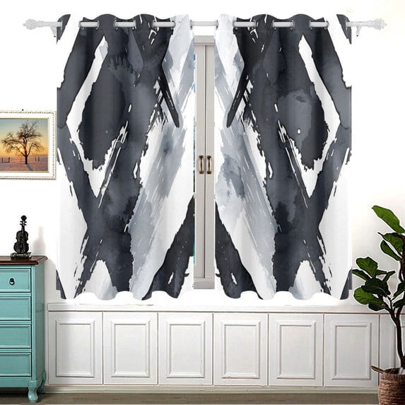 Black Totem 54×55 Inch Black Out Curtains 2 Packs Aesthetic for Bedroom Living Room Sliding Glass Doors Kitchen Windows