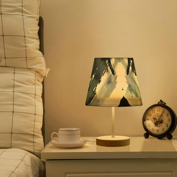 Black Totem LED Desk Lamp Table Lamp USB Bedside Nightstand Small Lamp for Bedroom Living Room Kids Room