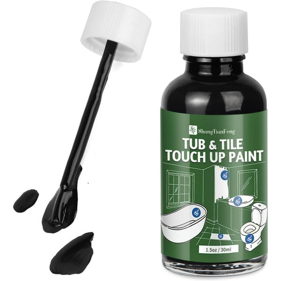 Black Touch Up Paint tile paint porcelain repair kit Specialty Tub and Tile, High-Gloss Quick-Dry Porcelain Paint for Scratches & Chips on Porcelain, Acrylic, Enamel, Cast Iron, Tubs, Tiles, Sinks Wo