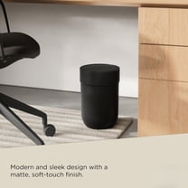 Black Touch Waste Can, Small Swing Lid Trash Bin, Bathroom & Washroom Garbage Basket