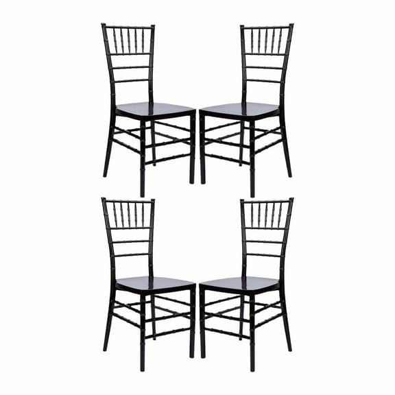 Chiavari Resin Chair 4pk Clear White Black Unassembled by Chivari