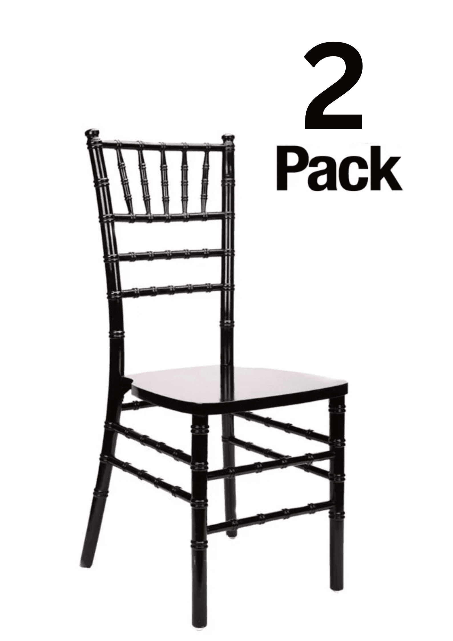 Black ToughWood Chiavari Chair, 2 Chair Bundle by Chivari