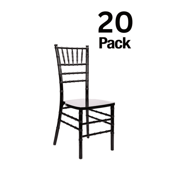Black ToughWood Chiavari Chair, 20 Chair Bundle by Chivari, Fully Assembled