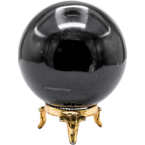 Black Tourmaline Crystal Ball Sphere 2.5" Inches